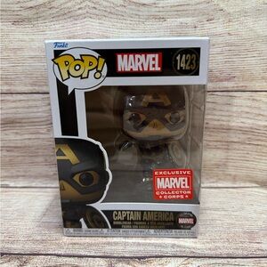 Funko Pop! Marvel Captain America Black and Gold Figure MCC Excl #1423